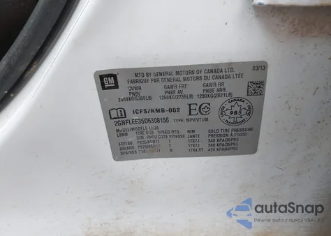 2013 Chevrolet Equinox 1Lt from USA, damaged, VIN 2GNFLEE35D6308156